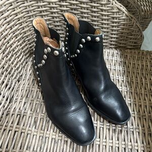 Zara Black Studded Ankle Booties